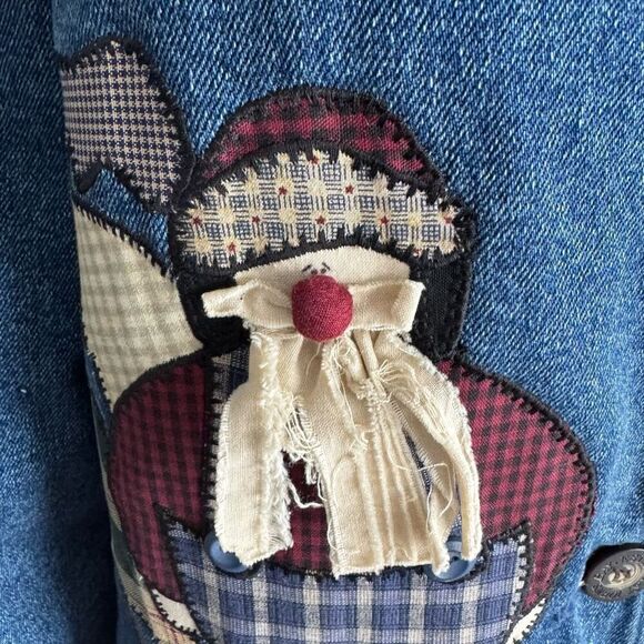 Vintage St. John’s Bay Denim Embroidered Patchwork Barn Jacket - Picture 5 of 12